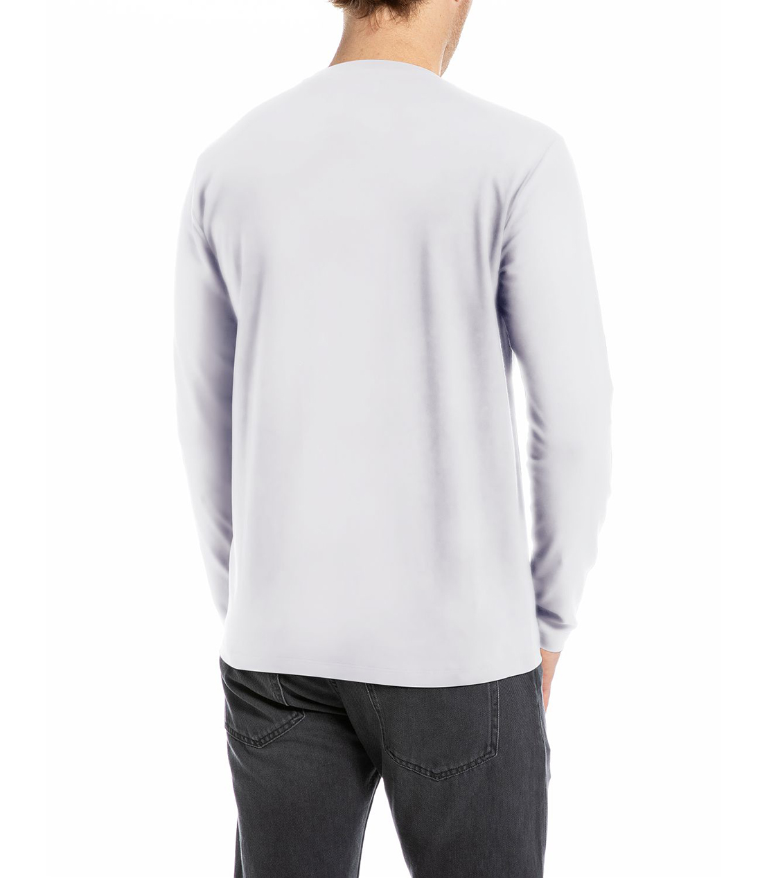 REPLAYロゴ ストレッチジャージーロンT 詳細画像 ホワイト 2